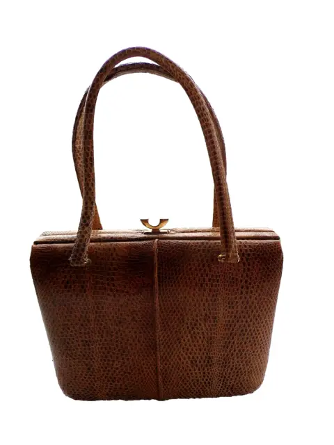 Small Handbag Vintage Leather Of python-1970