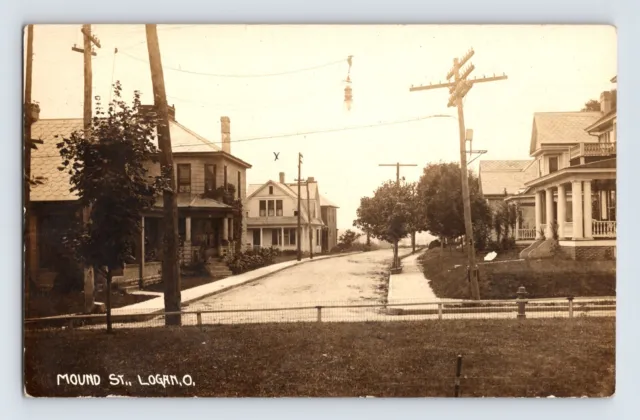Postcard RPPC Ohio Logan OH Mound Street 1910 Posted Divided Back