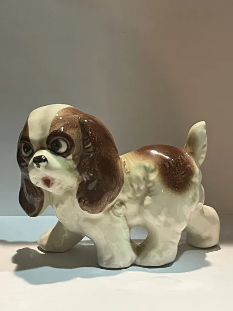 Vintage Porcelain Dog Figurine Japan Cocker Spaniel Puppy Ceramic Mcm