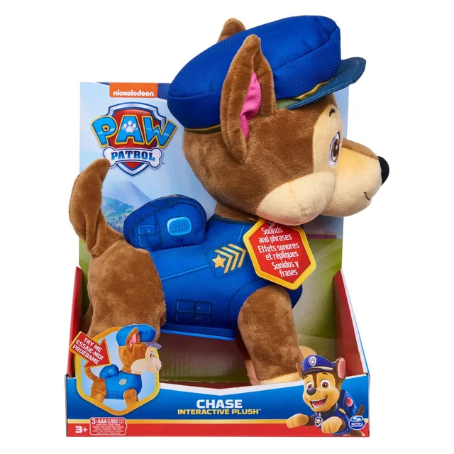 PAW PATROL CHASE Plush Talking Interactive Soft Toy Sounds Phrases 30cm