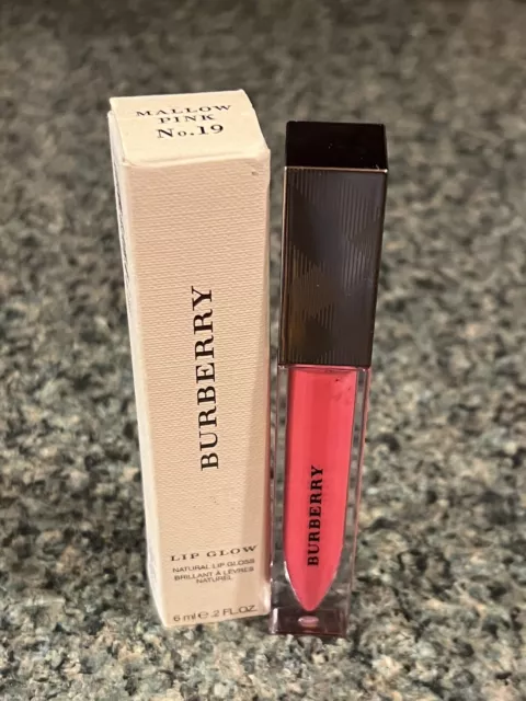 Burberry Lip Glow Natural Lip Gloss~No. 19 Mallow Pink~NIB~0.2 Oz~Full Size