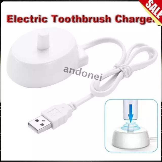 USB Plug Electric Toothbrush Charger Dock for Braun Oral B Charging Base White