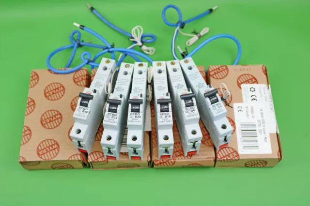 Wylex RCBOs B6 B16 B20 B32 B40 C6 C40 NSBS 30mA Single Pole Type B Type C RCBO