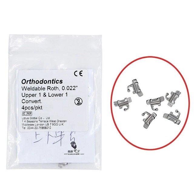 Kit Orthodontique 52 Pièces - Supports Lingual Mini Roth + Tubes Buccaux Non Conve - Métal - Pour étudiants/dentistes
