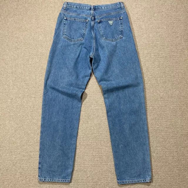 Jeans VINTAGE Guess Mom da donna 31 x 32 blu luce lavaggio vita alta donna