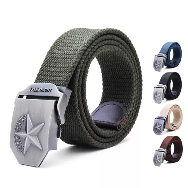 Mens Canvas Belt Extended Combat Thickening Weaving Buckle Strip Tactical Rescue