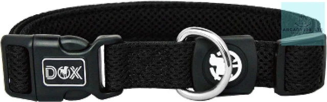 DDOXX Airmesh Dog Collar - Strong and Adjustable Collars Dogs - M Black