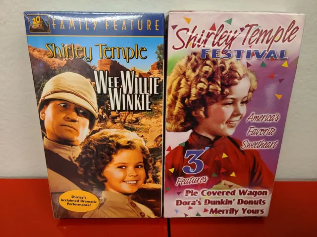 Lot of 2 Shirley Temple Festival 3 Features & Wee Willie Winkie VHS New Sealed