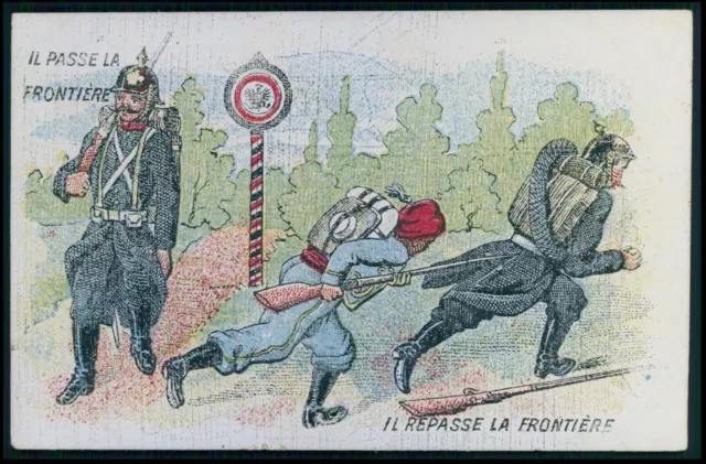 Second Geramny cross France border WWI ww1 war humor caricature propaganda pc