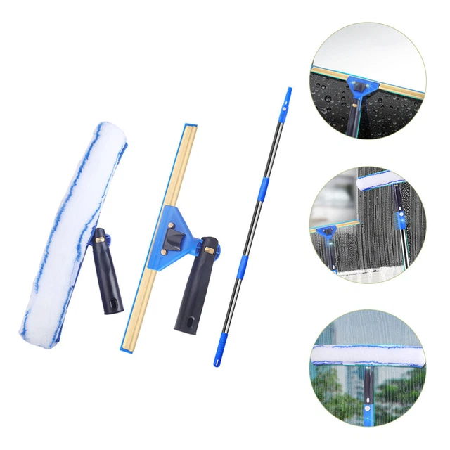 Raspador de microfibra giratorio de acero inoxidable azul