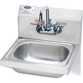 Krowne HS-10 - 16" Wide Hand Sink With Side Support Brackets, Wrist Handles