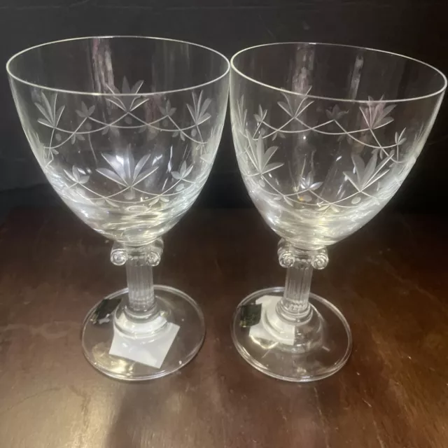 mikasa pair parthenon wine or water goblet glass new With Tags Column