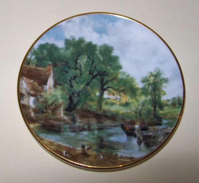 SMALL VINTAGE CROWN STAFFS PIN DISH country scene 7.75cm England