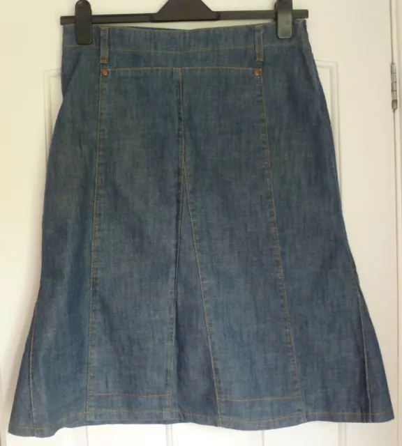 Ladies Marks & Spencer Per Una Blue Denim Skirt Size 14