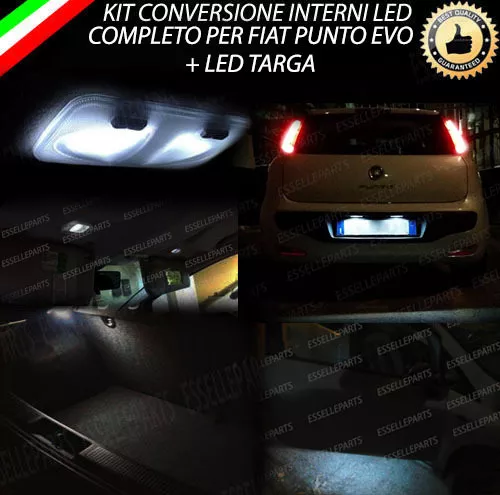 Kit Led Interni Completo Fiat Punto Evo + Luci Targa 9 Led Canbus No Error