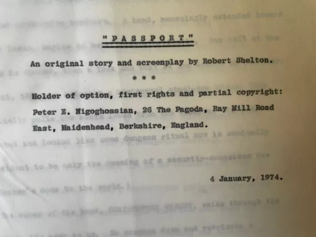 Robert Shelton Movie Script Passport Bob Dylan 1974 3