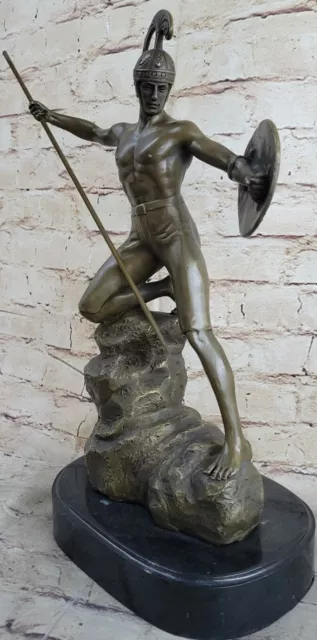 USA Ornaments of ancient Roman soldier statue bronze sculpture warrior Spear