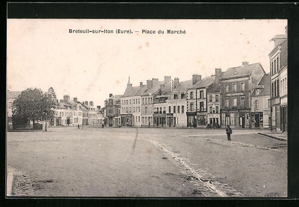 CPA Breteuil-sur-Iton, Place du Marché