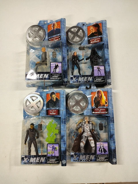 Vtg 2000 Toy Biz Marvel XMen The Movie  Figures Rogue Prof. X  Toad Sabretooth