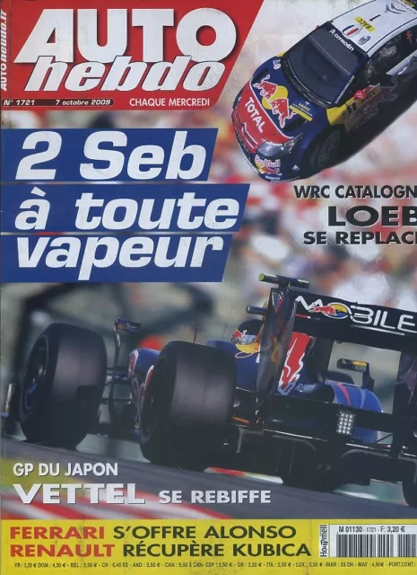 AUTO HEBDO n°1721 du 7 Octobre 2009 GP JAPON WRC CATALOGNE FIA GT LE CASTELLET