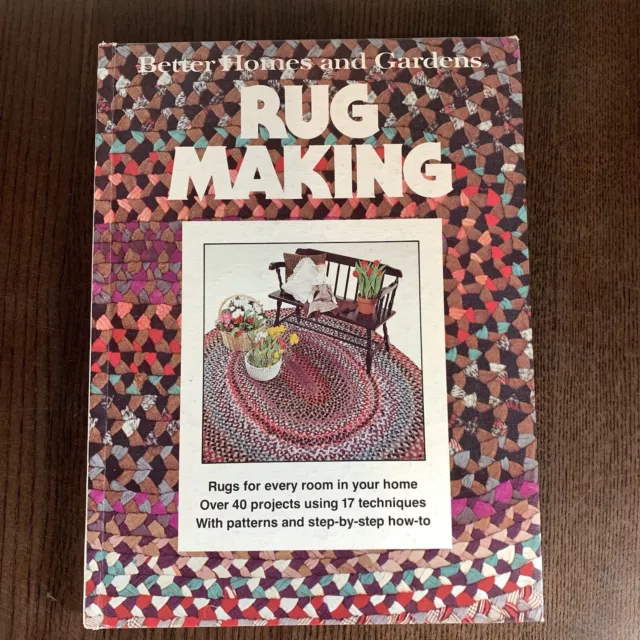 Libro vintage para hacer alfombras Better Homes Gardens tapa dura 40 proyectos patrones hágalo usted mismo