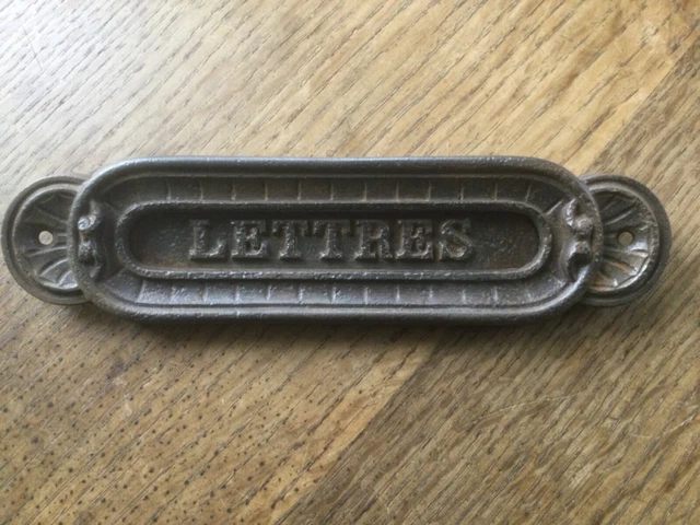 Ancienne Entrée De Boîte Aux Lettres En Fonte - Estampillée CF Ancre Marine - Style Napoléon III