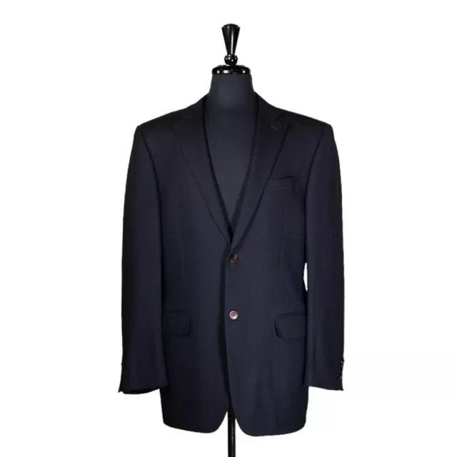 Canali Mens Blazer Blue Wool 2 Button Suit Jacket Sport Coat Italy EU 52 US 42L