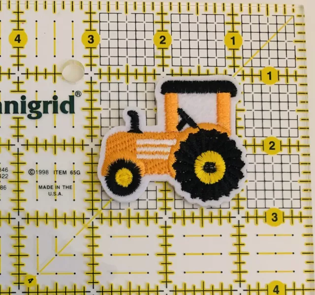 Orange Tractor 🚜 Iron On Patch Embroidered  Farm Farming Cartoon Cute