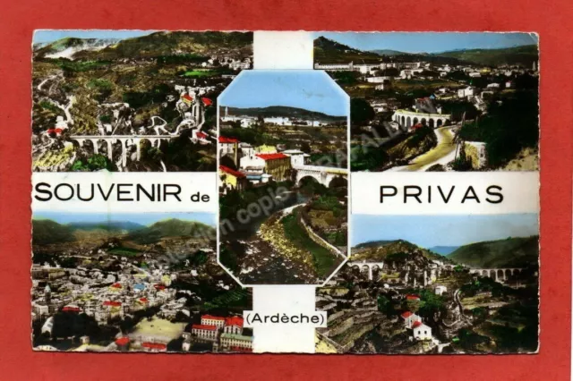 cpsm 07 Souvenir de PRIVAS - Multivues (1956)