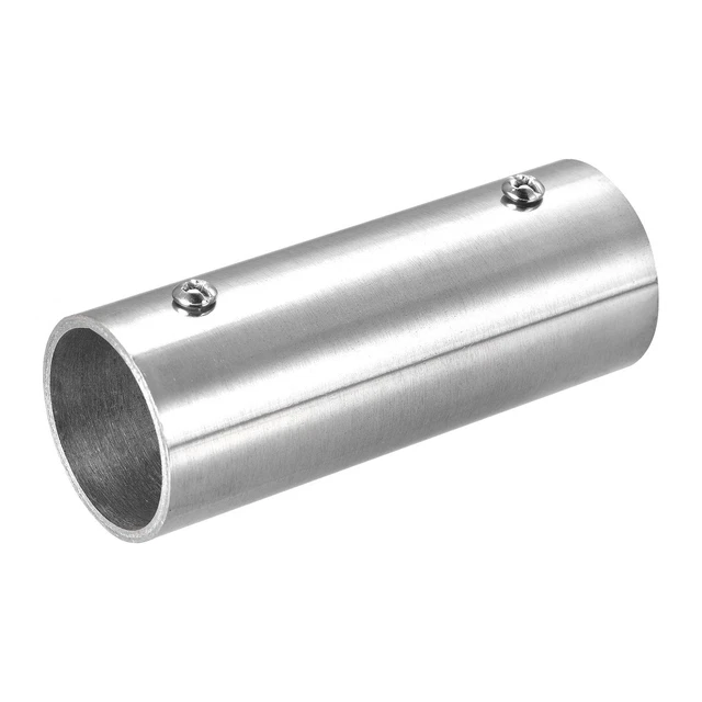 Riel Tubería Montaje 2-Vías 100mm Recto Conector Pulido para 33mm Pasamanos 2uds