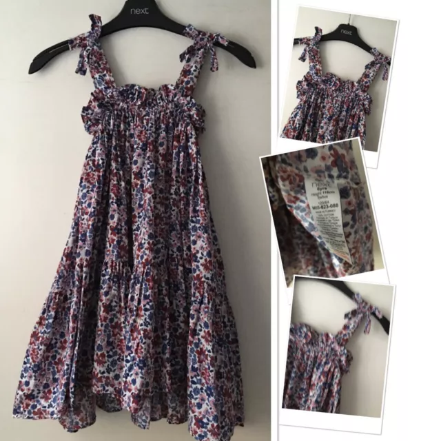 Next girls floral mix floaty summer sun dress 6 years holiday