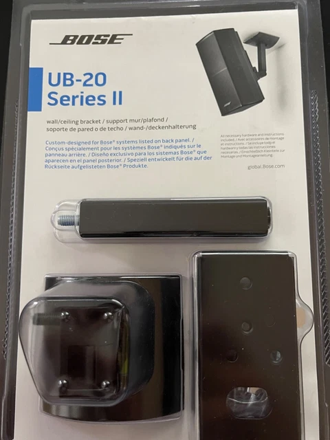 Supporto A Parete Per Casse Bose WB-50 Serie II Slideconnect, Staffa Per Altoparlanti Con Viteria Inclusa, Nero