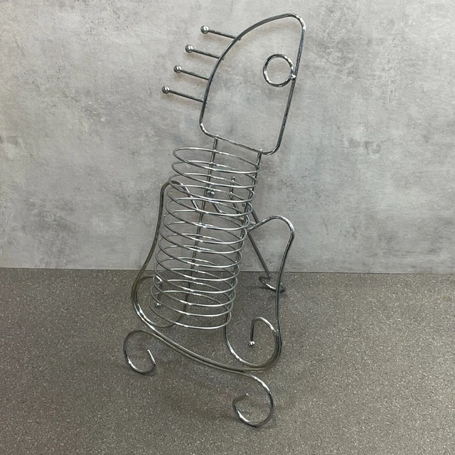 Rack torre di archiviazione CD design chitarra metallo, Negozi 12 CD - In piedi, Cromato