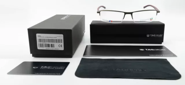 TAG Heuer Brille 142 TH 0821 006 58-18 Square Half-Rim Bordeaux Noir France