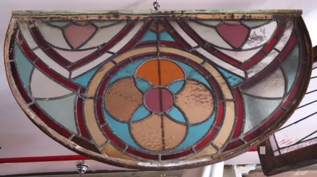 Unique Vintage Stained Glass Window (09259)NS