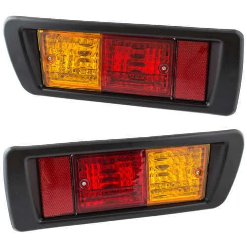 Pair Of Rear Bumper Tail Fog Lights For Toyota Land Cruiser Prado J120 (2002-2009) – Red Lens, Black Shell