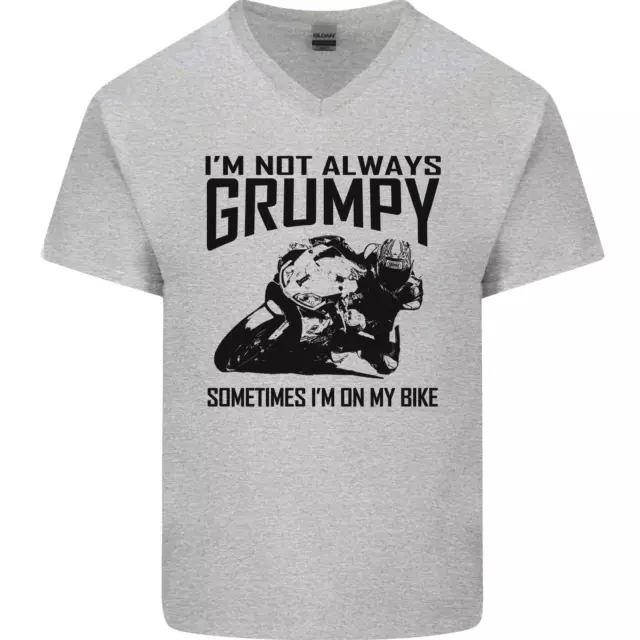 Im Not Always Grumpy Motorrad Biker lustig Herren V-Ausschnitt Baumwolle T-Shirt