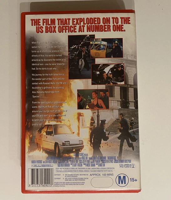 MAXIMUM RISK [VHS] Video Box Office 1996 Van Damme Big Box Ex-Rental ...
