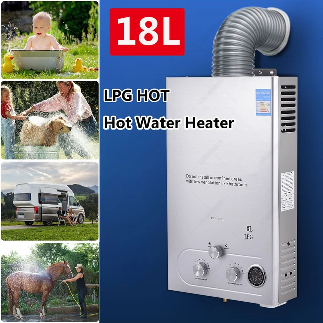 8L-18L Propane Gas Tankless Instant LPG Hot Water Heater Boiler With Shower Kit