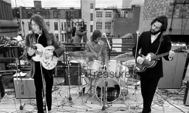 The Beatles Rooftop Concert John Lennon Paul George Ringo Photo Print Poster