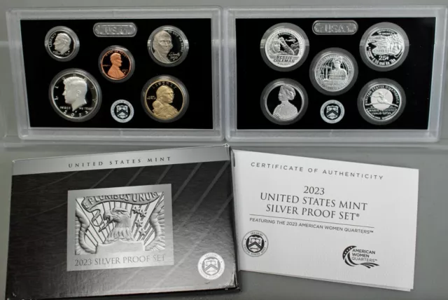 2023 S US Mint ANNUAL 10 Coin SILVER Proof Set with Box and COA