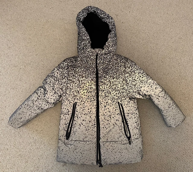 Cappotto imbottito riflettente - nero e grigio / argento - età 5-6 anni