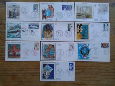Lot De 10 Enveloppes 1Er Jour  France Annees 70