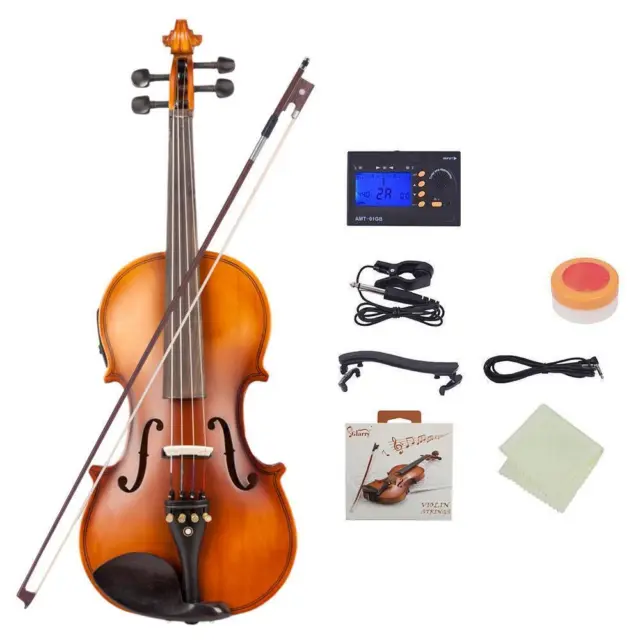 Glarry 4/4 Full Size Acoustic EQ Violin Fiddle + Bow Rosin Hard Case
