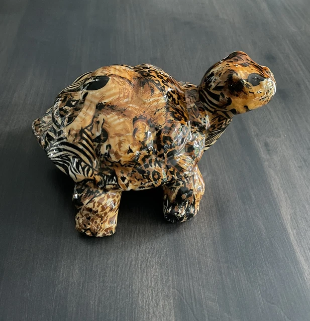 La Vie Safari Patchwork Ceramic Turtle Figurine 8 X 6 X 4 Inches Vintage Turtle La Vie Safari Patchwork Ceramic Turtle Figurine 8 X 6 X 4 Inches Vintage Turtle