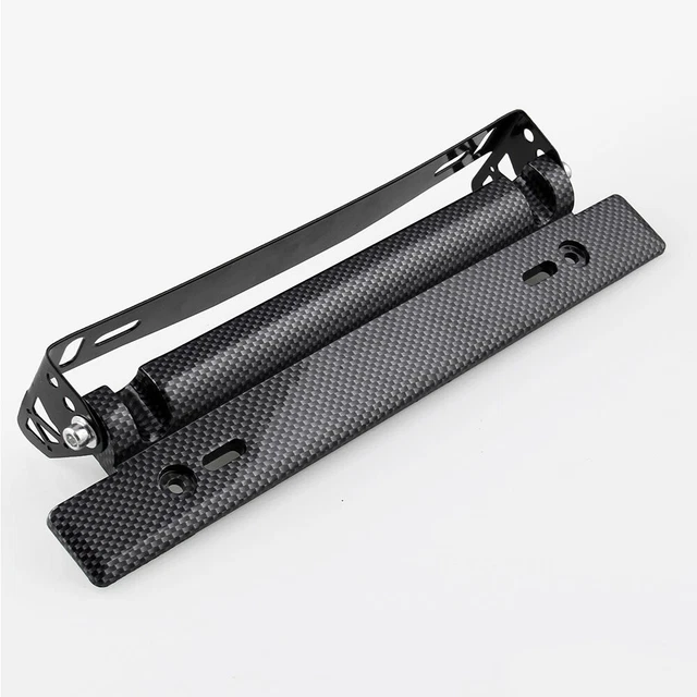 Carbon Fiber Car License Plate Frame Holder Adjustable Auto Number Plate Bracket