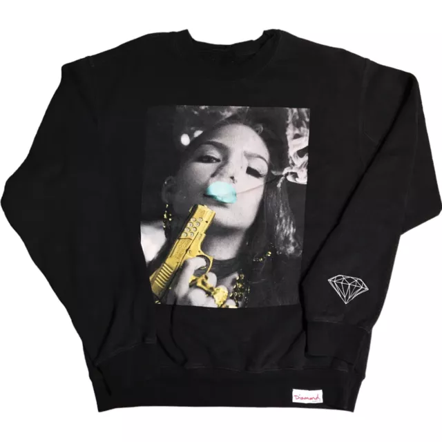 Vtg Diamond Supply Co. Cassie Graphic Crewneck Medium Black Rare Collectors Item Vtg Diamond Supply Co. Cassie Graphic Crewneck Medium Black Rare Collectors Item