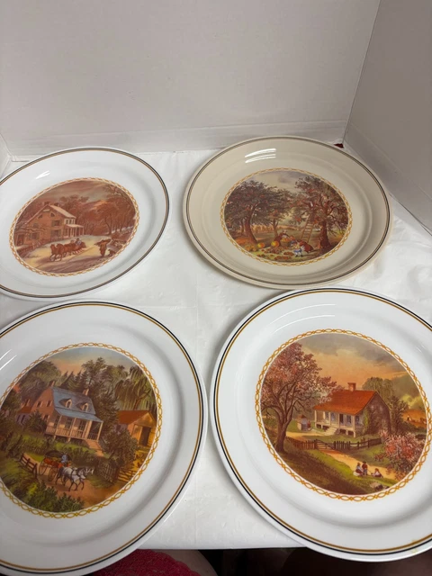 VINTAGE CORELLE SET of 4 Dinner Plates 10