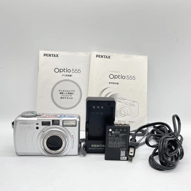 PENTAX OPTIO 555 5.0MP Silver Digital Camera Mint Tested