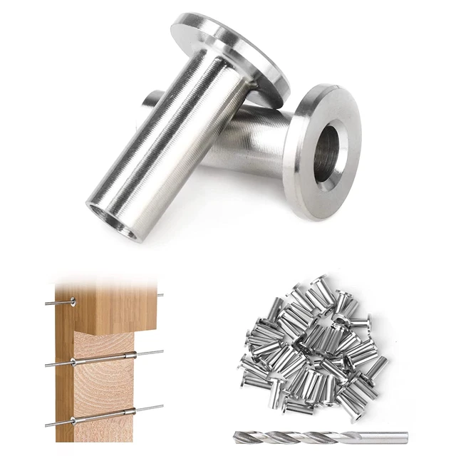 50Pack Cable Railing Kit Protective Protector Sleeves Grommet for Wood Posts for